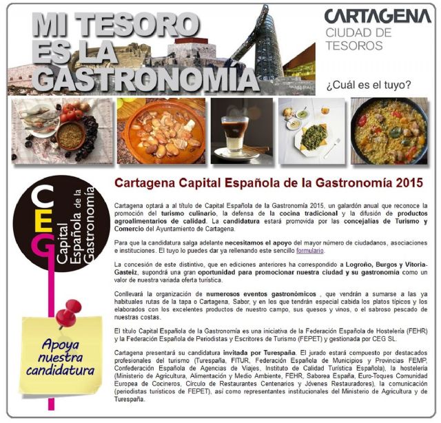 Turismo pide apoyo a los ciudadanos para convertir Cartagena en Capital Gastronómica - 1, Foto 1