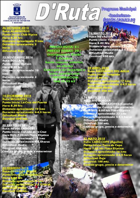 El programa municipal D´Ruta plantea nueve recorridos por entornos naturales de la Región - 2, Foto 2