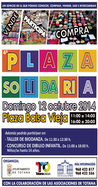 La Plaza de la Balsa Vieja acoge el próximo domingo 12 de octubre la cuarta Plaza Solidaria - 2, Foto 2
