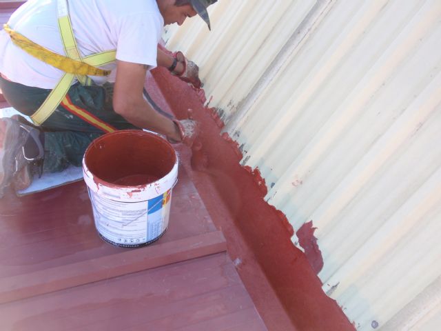 Comienzan las obras de eliminación de goteras en la cubierta del Pabellón de Deportes 'Loli de Gea' - 1, Foto 1
