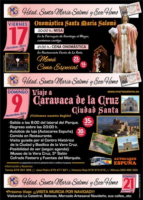 La Hdad. de Santa María Salomé celebrará una misa y una cena con motivo de su onomástica el próximo 17 de octubre, Foto 1