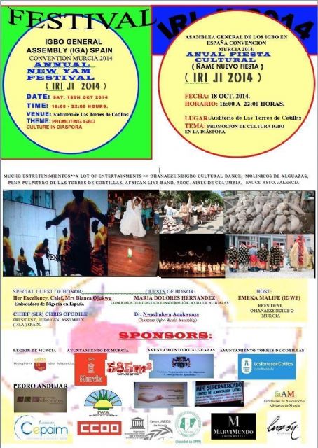 La Asamblea General de la Comunidad Nigeriana Igbo en España, celebra una Convención el próximo sábado en las Torres de Cotillas - 1, Foto 1