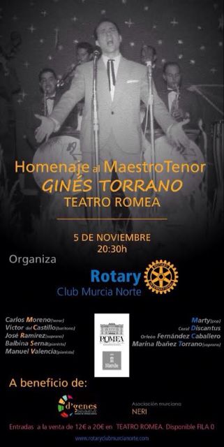 El Rotary Club Murcia Norte organiza un homenaje al tenor Ginés Torrano con un concierto el 5 de noviembre, Foto 2
