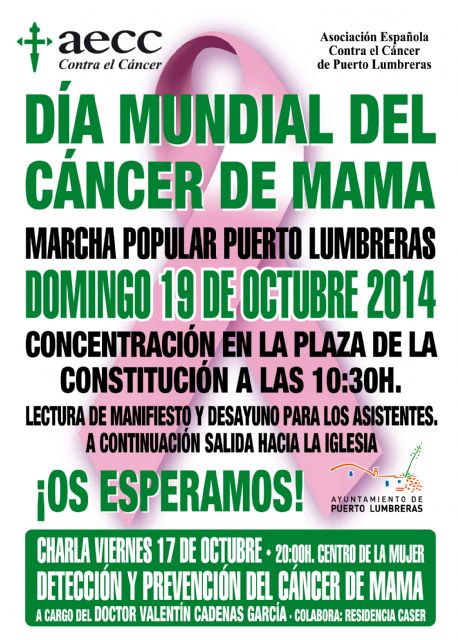 Puerto Lumbreras se vestirá de rosa el próximo domingo con la VI Marcha Popular con motivo del Día Internacional Contra el Cáncer de Mama - 1, Foto 1