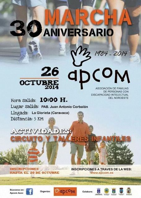 Más de 1.100 personas participarán en la marcha del XXX aniversario de la asociación Apcom - 1, Foto 1