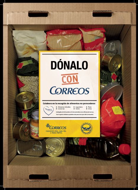 Las oficinas de CORREOS de la Región de Murcia recogen comida para colaborar con Banco de Alimentos - 1, Foto 1