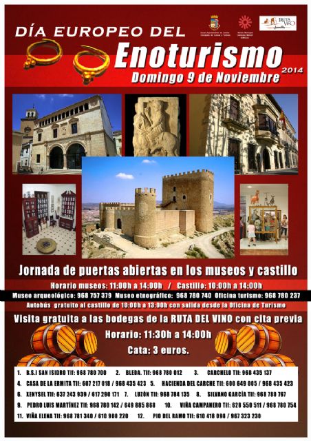 Jumilla celebrará este domingo, el Día Europeo del Enoturismo con una jornada de puertas abiertas en monumentos y bodegas de la ciudad - 1, Foto 1