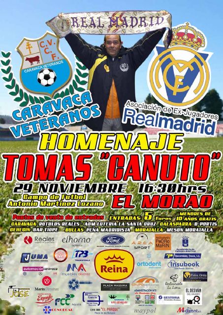 Los veteranos del Real Madrid y el Caravaca jugarán un partido homenaje a Tomás Valero - 2, Foto 2