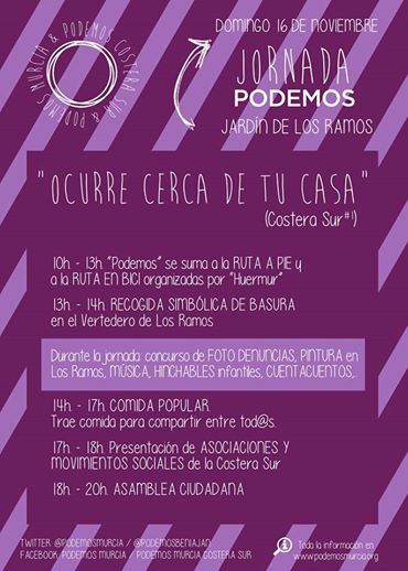 Los Ramos acoge este domingo al Círculo podemos Murcia y eleva la protesta vecinal - 1, Foto 1