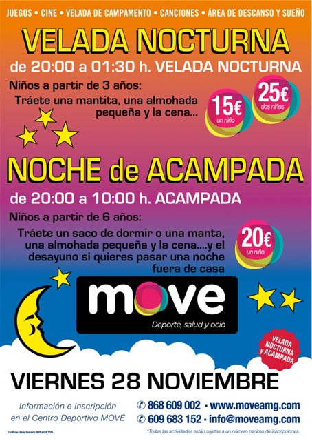 MOVE organiza una Velada Nocturna y Noche de Acampada dirigida a niños, Foto 1