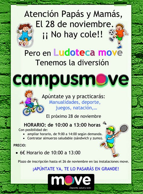 MOVE organiza un campus para niños que tendrá lugar el próximo viernes 28 de noviembre, Foto 1