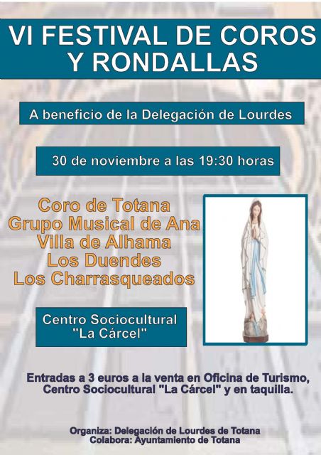La delegación de Lourdes de Totana celebra este domingo 30 de noviembre el VI Festival de Coros y Rondallas