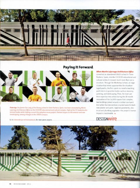 El proyecto pachequero CECOCRE aparece en la prestigiosa revista americana de Arquitectura y Diseño “Interior Design – New York” - 1, Foto 1