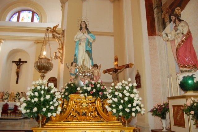 Alguazas expresa su devoción a la Purísima con triduo, ofrenda floral, misa y procesión - 1, Foto 1