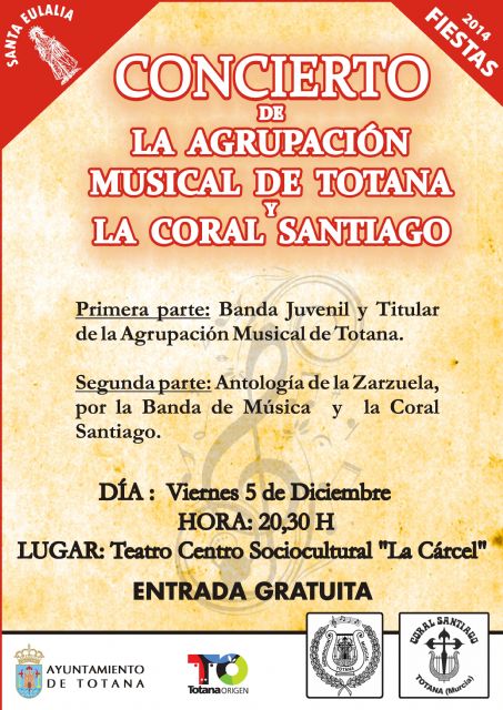 La Coral Santiago y la Agrupación Musical ofrecerán su tradicional concierto Antología de la Zarzuela el próximo viernes 5 de diciembre de 2014 - 1, Foto 1