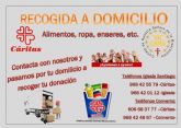 Se pone en marcha un nuevo servicio en Totana de recogida a domicilio de alimentos, ropa, enseres, etc. a beneficio de Cáritas