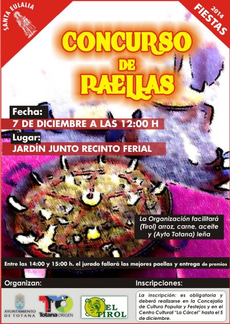 Las inscripciones para el Concurso de Paellas deberán realizarse en la Concejalía de Cultura Popular y Festejos o en La Cárcel hasta el próximo día 5 de diciembre - 1, Foto 1