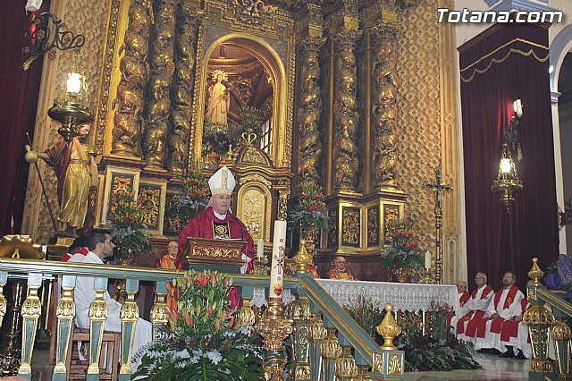 The Bishop of the Diocese of Cartagena presides Mass on the feast of the patron saint of Totana, Santa Eulalia of Merida, Foto 2