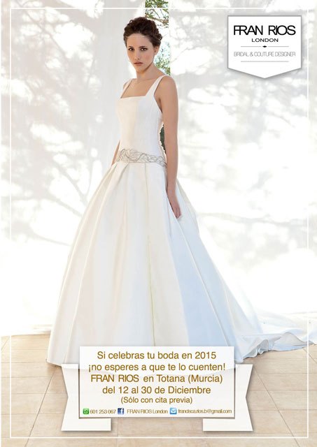 Fran Rios, nuestra diseñadora totanera afincada en Londres, vuelve a su ciudad natal para seguir viendo a futuras novias, madres de novia, madrinas y fiesta, Foto 1