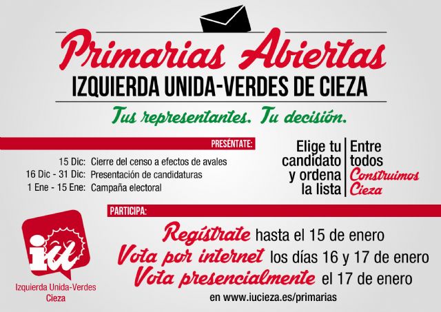 IU-Verdes de Cieza abre el plazo para la presentación de Candidatos a las Primarias Abiertas - 1, Foto 1
