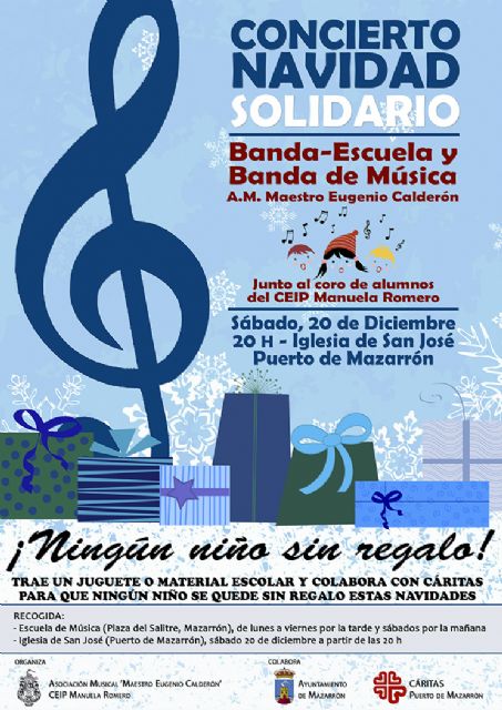 La Escuela de Música de Mazarrón ofrece su tradicional concierto de Navidad a beneficio de Cáritas, Foto 1