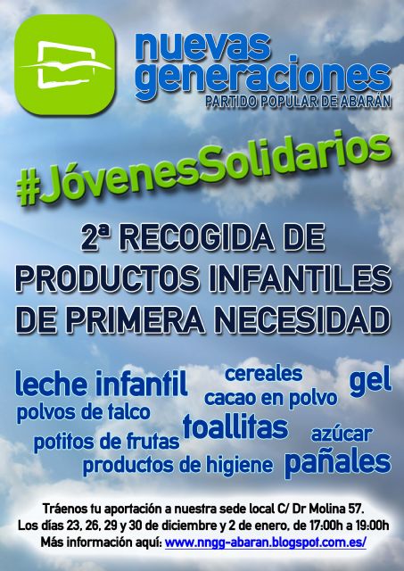 Nuevas Generaciones de Abarán organiza por segundo año consecutivo una Recogida de Productos Infantiles - 1, Foto 1
