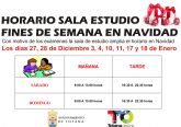 La Sala de Estudio, del Centro Sociocultural La Crcel, ampla su horario de los fines de semana en Navidad