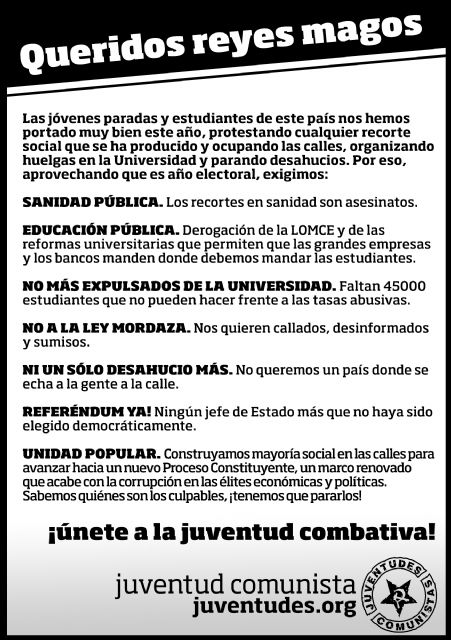 Carta a los Reyes Magos de las Juventudes Comunistas - 1, Foto 1