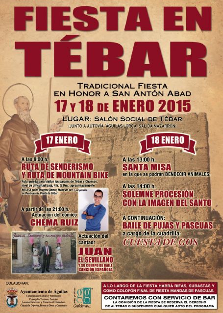 Fiestas en honor a San Antón Abad 2015 en la pedanía aguileña de Tébar - 1, Foto 1