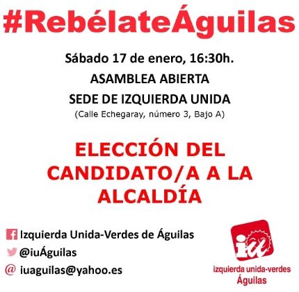 Izquierda Unida-Verdes de Águilas elegirá el sábado 17 a su candidato/a a la Alcaldía - 1, Foto 1