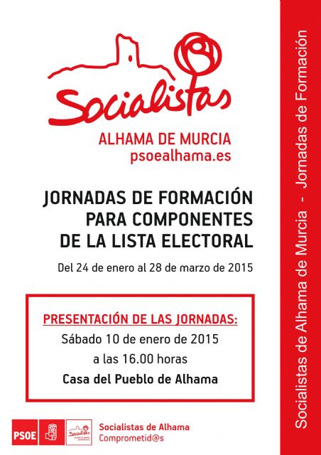 La presentacin de las Jornadas Formativas del PSOE de Alhama tiene una gran acogida entre los militantes, Foto 1