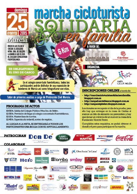 El AMPA Fuenteblanca organiza la marcha solidaria cicloturista en familia en Murcia el 25 de enero - 2, Foto 2