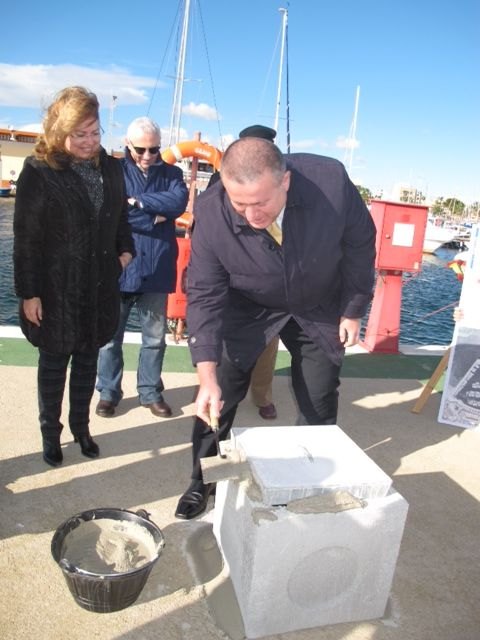 Bernabé pone la primera piedra de las obras de ampliación del puerto de Lo Pagán, que ganará 138 amarres - 1, Foto 1