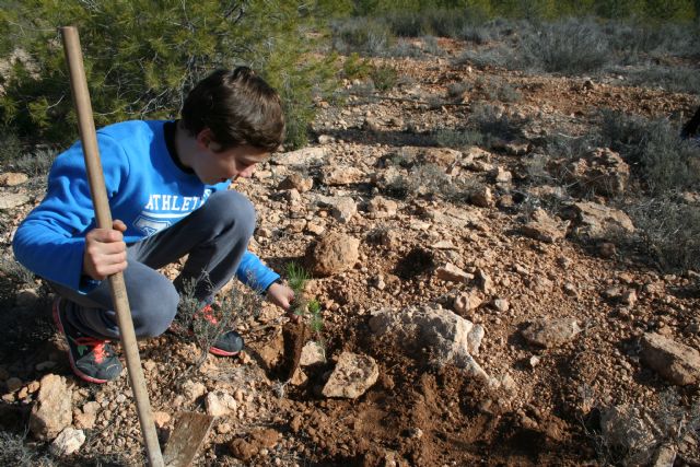 El grupo Gepnace del CEIP Ciudad de Begastri realiza una jornada de reforestación en los montes de Cehegín - 1, Foto 1
