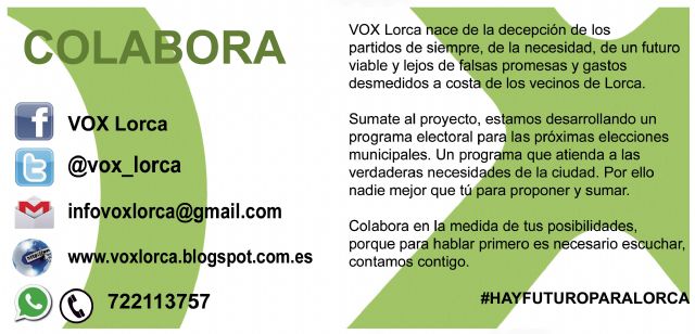 VOX en la ciudad de Lorca quiere dar sentido al nombre del partido que procede del latín VOZ - 2, Foto 2