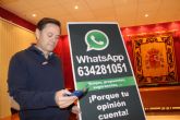 Los ciudadanos podrán comunicarse con el Ayuntamiento de Bullas a través del WhatsApp