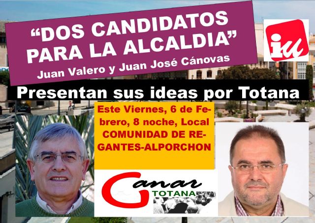 Los candidatos a las Primarias Abiertas convocadas por Izquierda Unida Totana expondrán sus ideas en una Asamblea Abierta - 1, Foto 1