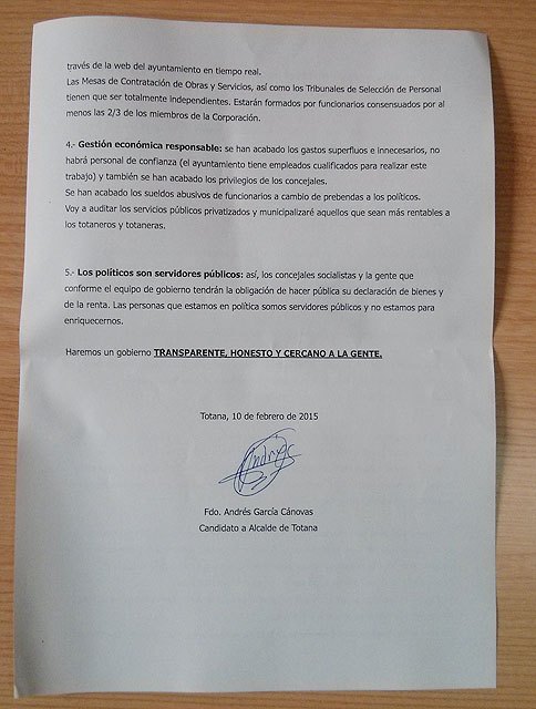 El candidato socialista Andrés García ha presentado sus cinco compromisos que aplicará nada más llegar a la alcaldía - 3, Foto 3