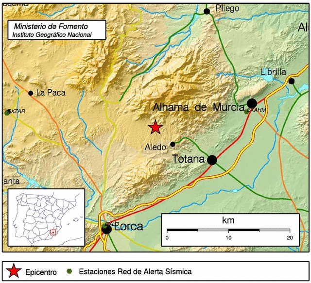 Movimiento sísmico al noroeste de Aledo de intensidad 2,7, Foto 1