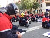 Los bomberos de la CGT en Murcia participan en la movilización para denunciar la privatización y el intrusismo