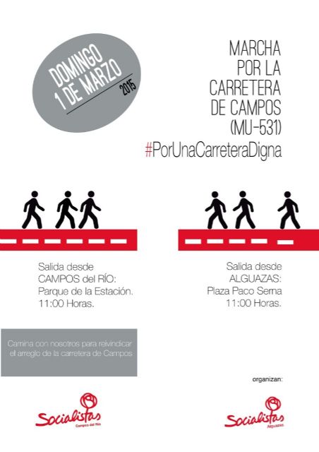 Los socialistas de Campos del Río y Alguazas organizan una marcha para reivindicar el arreglo integral de la carretera que une ambos municipios - 2, Foto 2