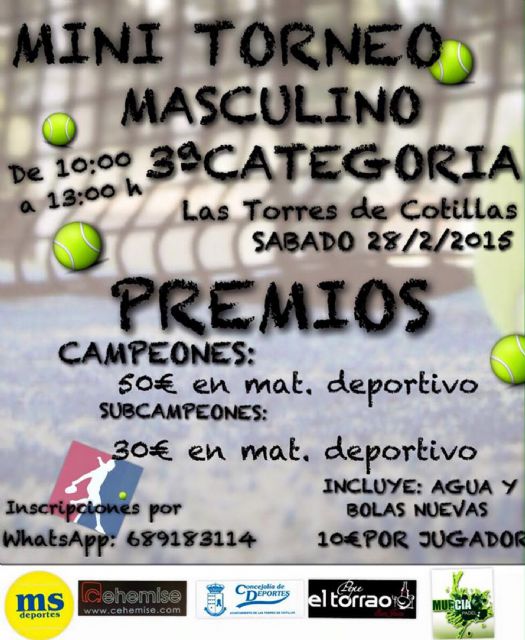 La Concejalía de Deportes torreña organiza un mini torneo de pádel de 3ª categoría masculina - 1, Foto 1