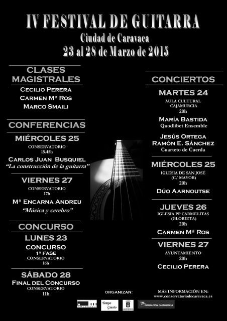 El Festival de Guitarra de Caravaca se celebra del 23 al 28 de marzo con conciertos y conferencias - 1, Foto 1