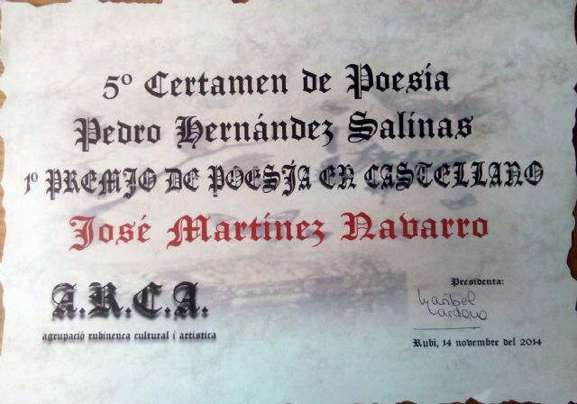 El poeta torreño José Martínez gana el  V Certamen Internacional de Poesía de Rubí - 2, Foto 2