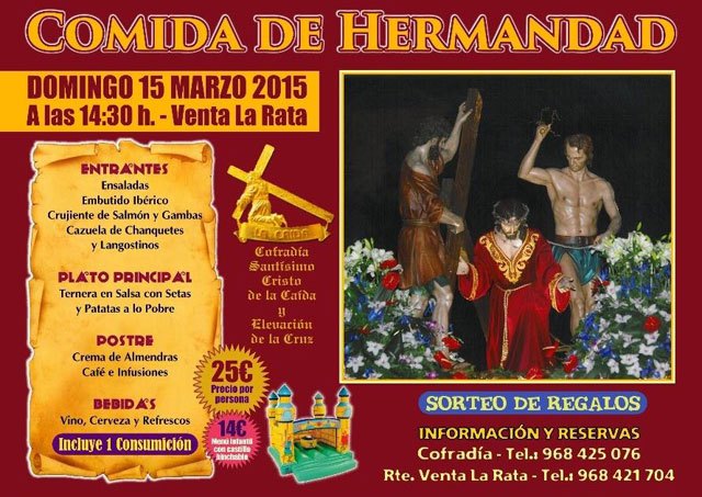 La Cofradía del Santísimo Cristo de la Caída celebrará una comida de Hermandad el próximo domingo, Foto 1