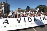 2.500 murcianos participan en la manifestación por la vida que ha tenido lugar esta mañana en Madrid