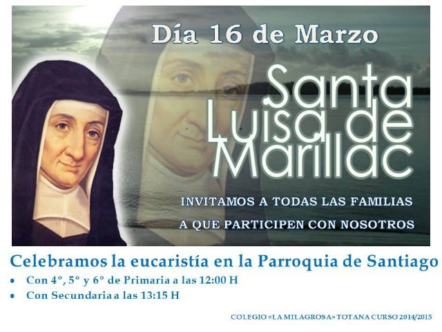 El Colegio "La Milagrosa" I celebrated a Mass to mark the day of St. Louise de Marillac, Foto 2