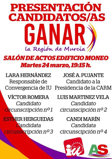 Ganar la Región de Murcia presenta mañana sus candidaturas a las elecciones autonómicas - 1, Foto 1