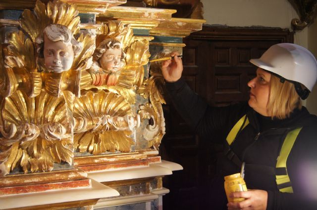 The image of the patron Santa Eulalia will be moved dramatically on Sunday, April 12, after the restoration of the altarpiece of the sanctuary, Foto 2