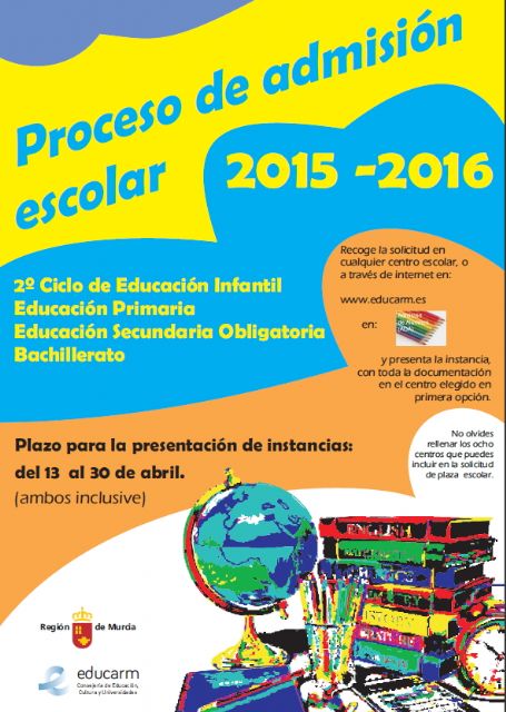 La Concejalía de Educación informa del proceso de admisión de alumnos para centros de Infantil, Primaria, Secundaria y Bachillerato - 1, Foto 1